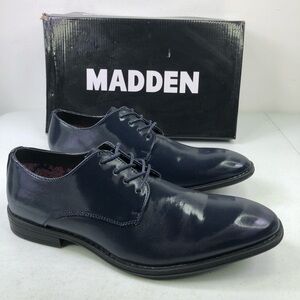 STEVE Madden Crakke Navy Patent Leather Shoes